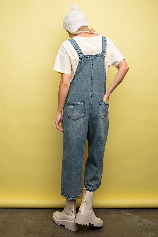 Denim Loose Fit Overalls Jumpsuit