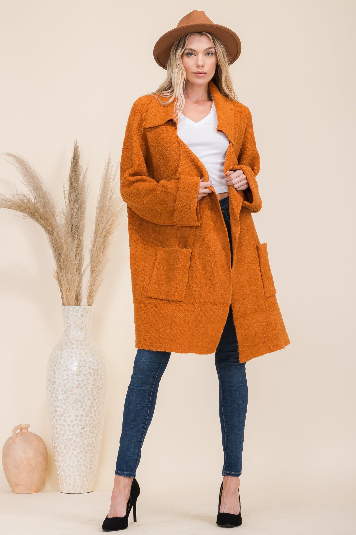 Loose Fit Shawl Collar Cardigan