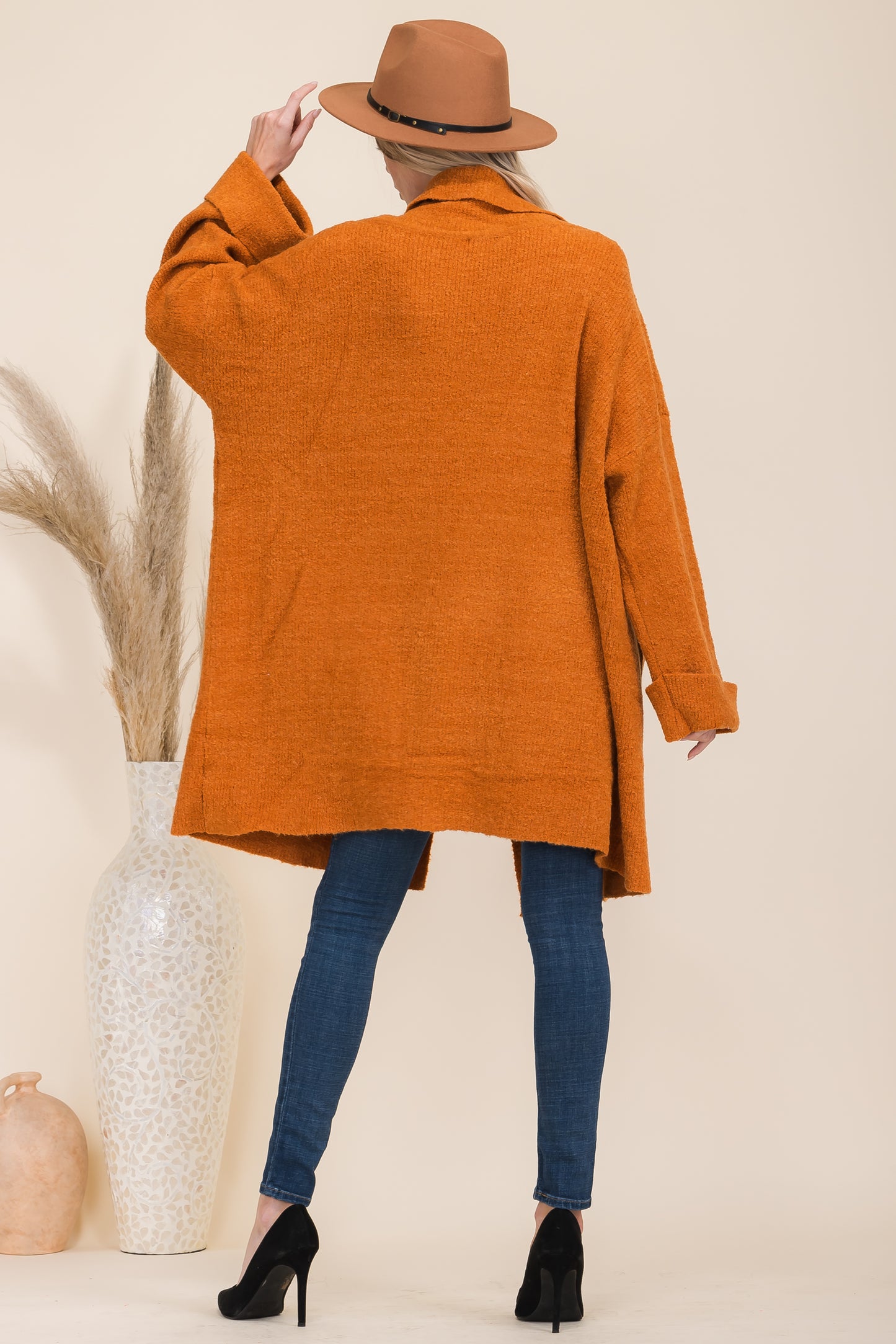 Loose Fit Shawl Collar Cardigan