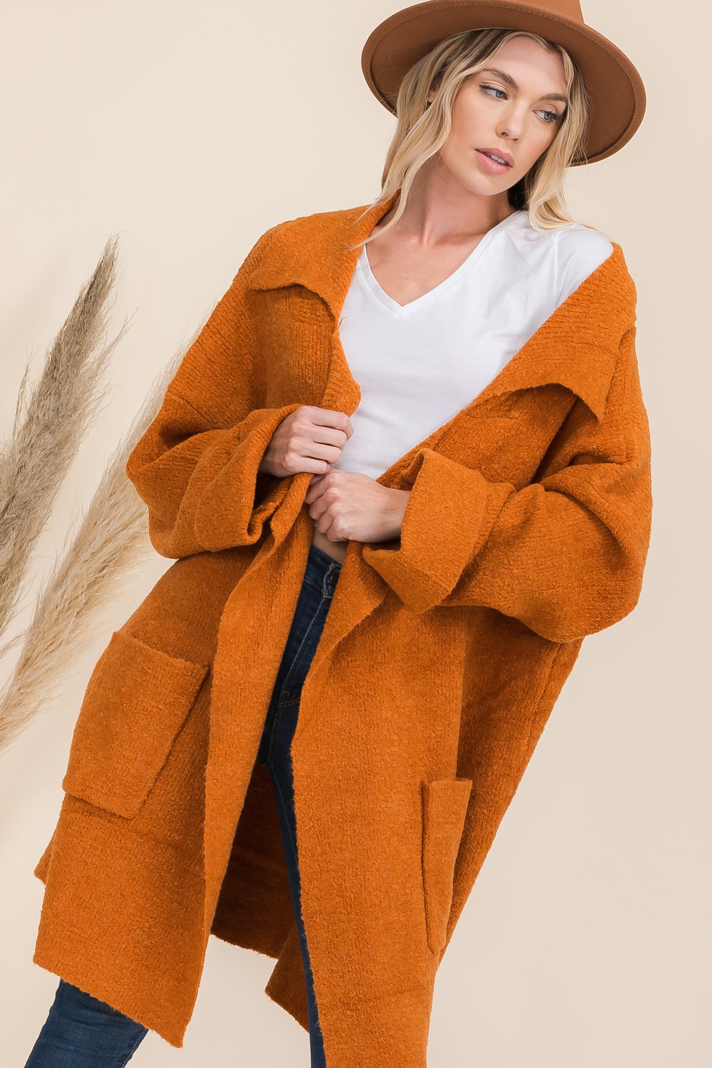 Loose Fit Shawl Collar Cardigan