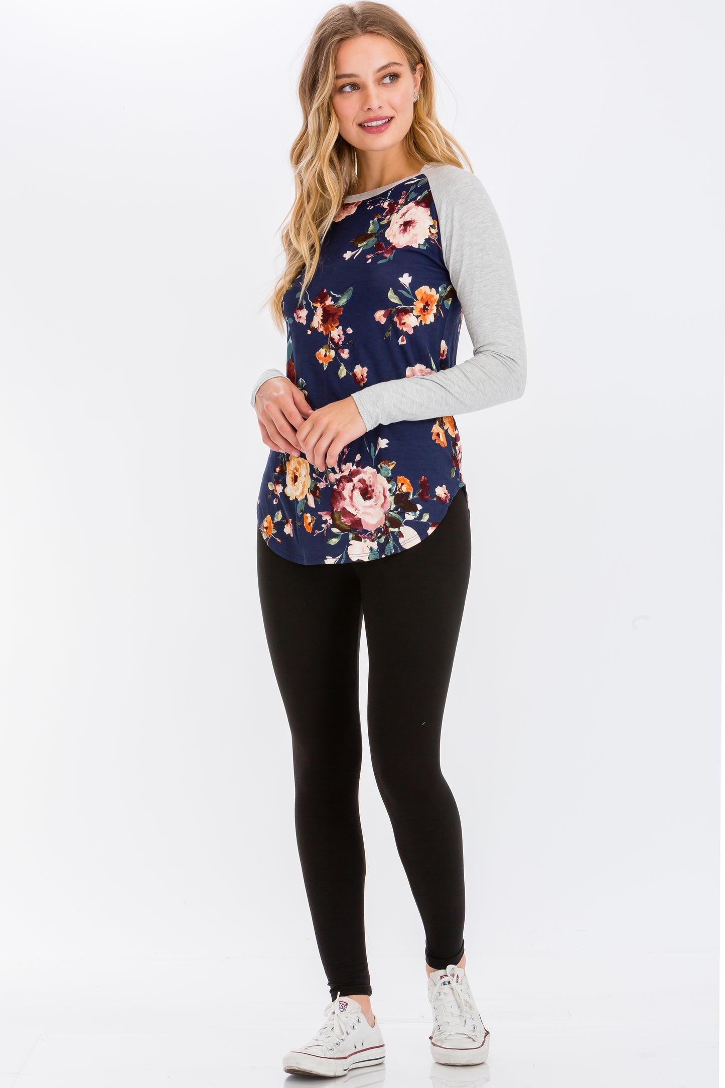Printed Raglan Long Sleeve T-Shirts