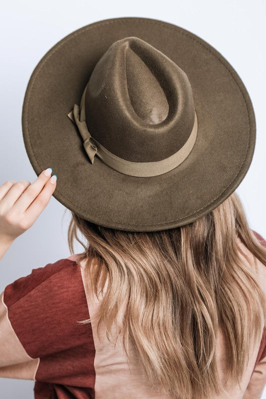 Faux Suede Fedora Hat