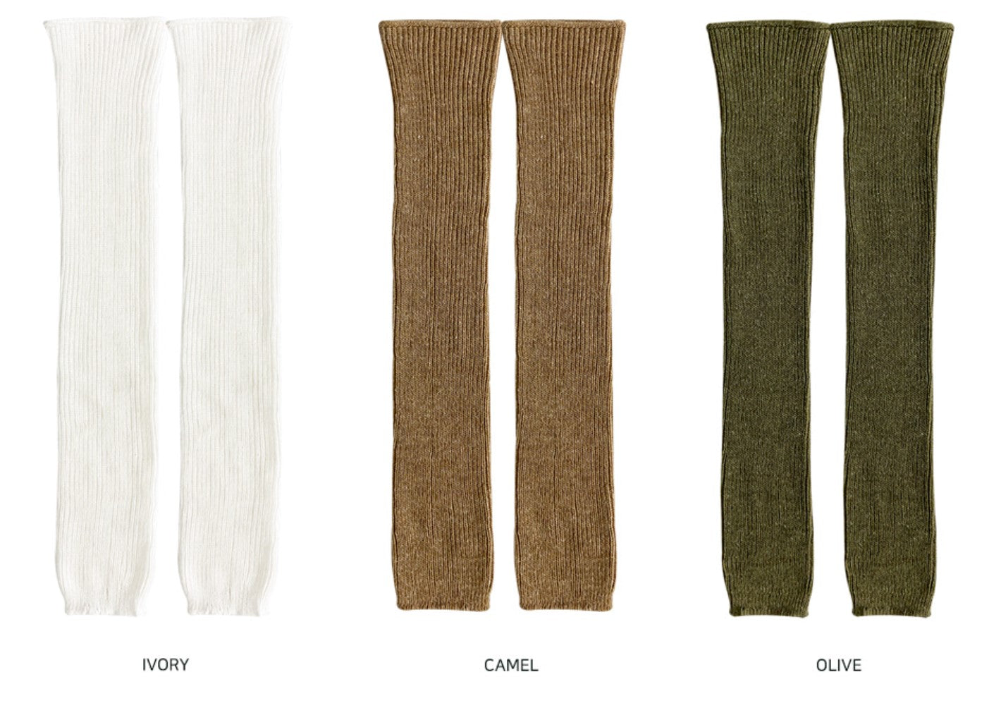 Cozy Ribbed Knit Arm & Leg Warmers Cashmere Wool Blend All-Season