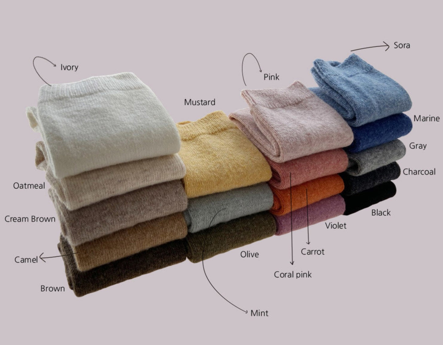 Merino Wool Cashmere Lounge Socks by Alice and Me