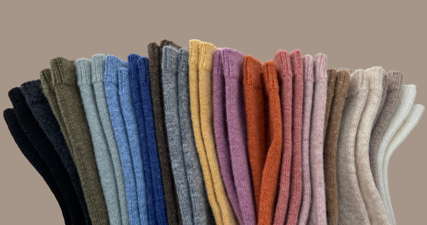 Merino Wool Cashmere Lounge Socks by Alice and Me