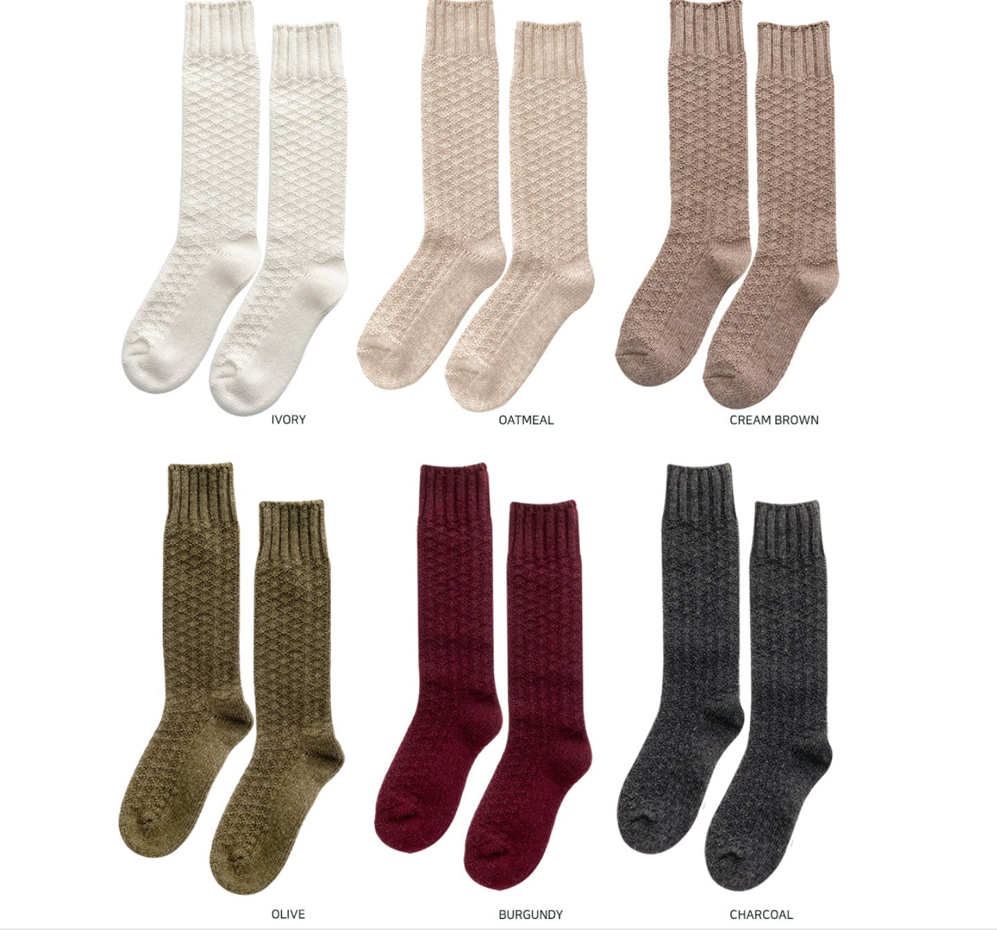 Merino Wool Textured Crew Socks by Alice and Me