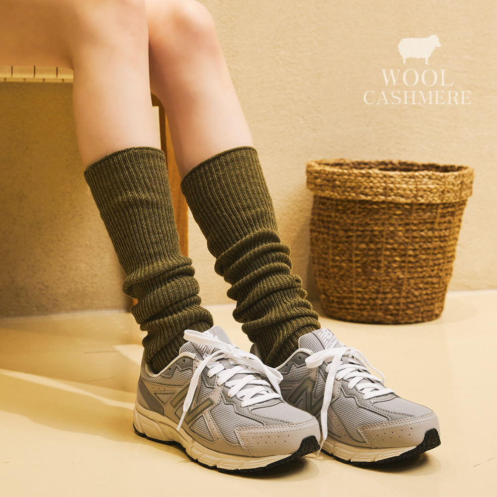 Cozy Ribbed Knit Arm & Leg Warmers Cashmere Wool Blend All-Season